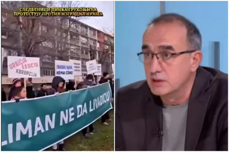 Udar na SPC usred Novog Sada- Blokaderi digli protest samo zbog izgradnje pravoslavnog hrama na Štrandu (VIDEO)